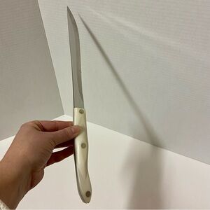 Cutco 1723 JF Serrated Slicer Bread Knife 9.5" Blade Pearl White Handle 5.5"